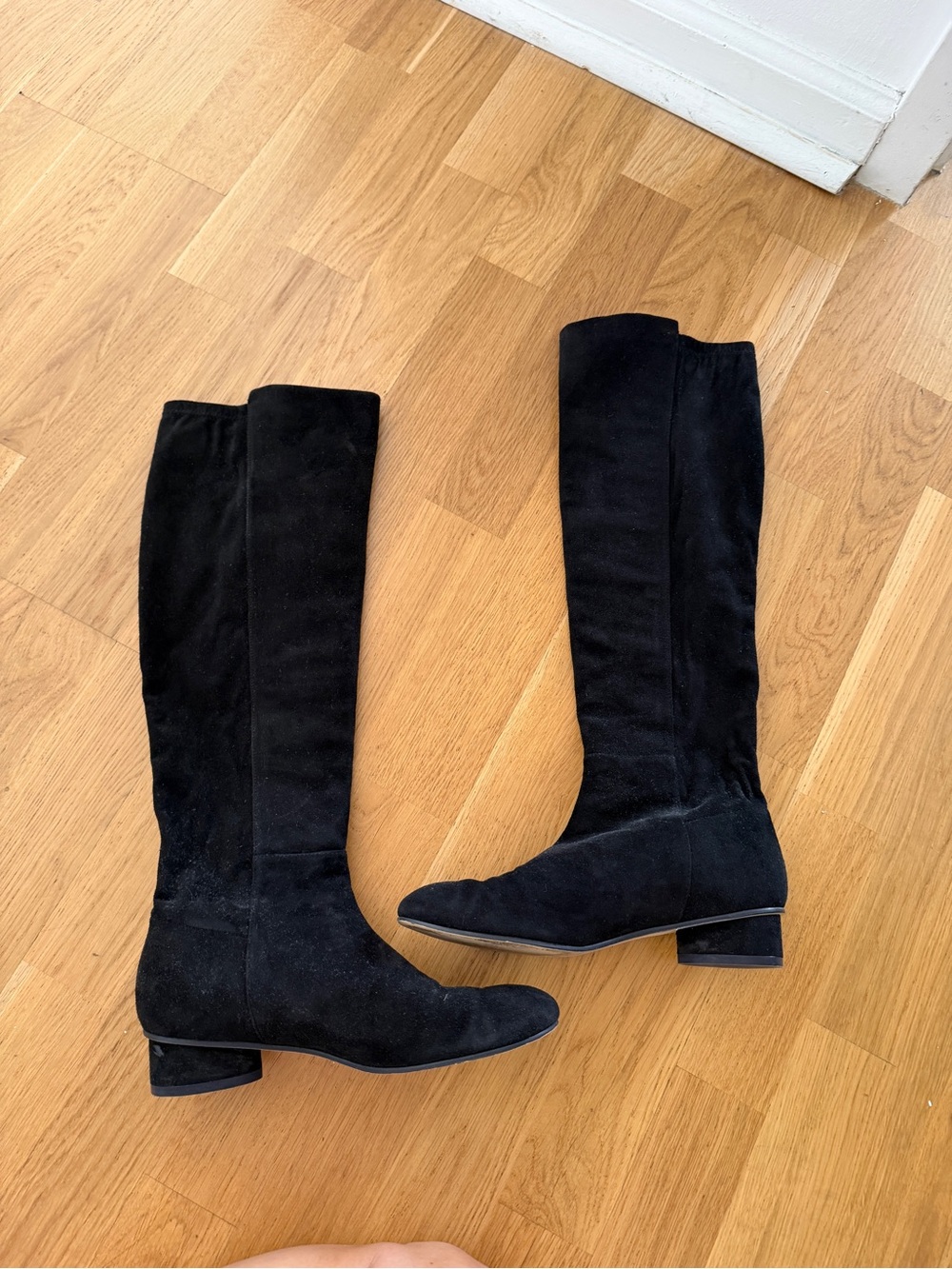 Stuart Weitzman Black Over-the-Knee Suede Boots